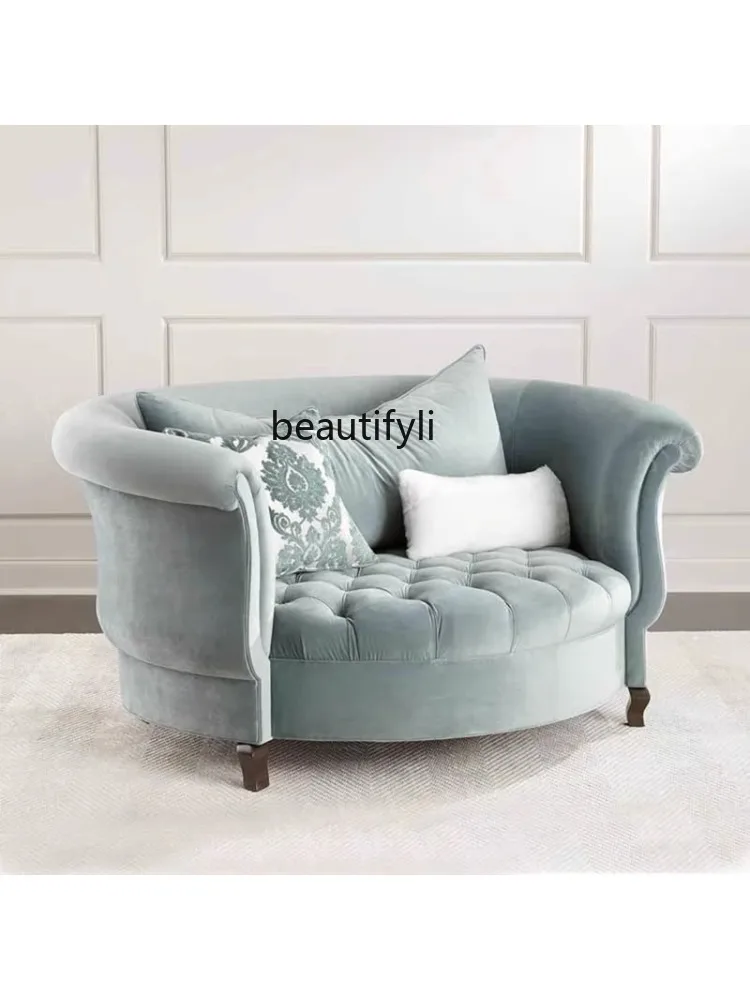 Simple Modern Small Apartment Living Room Bedroom Leisure Semicircle Arc Creative round Light Luxury Single Sofa