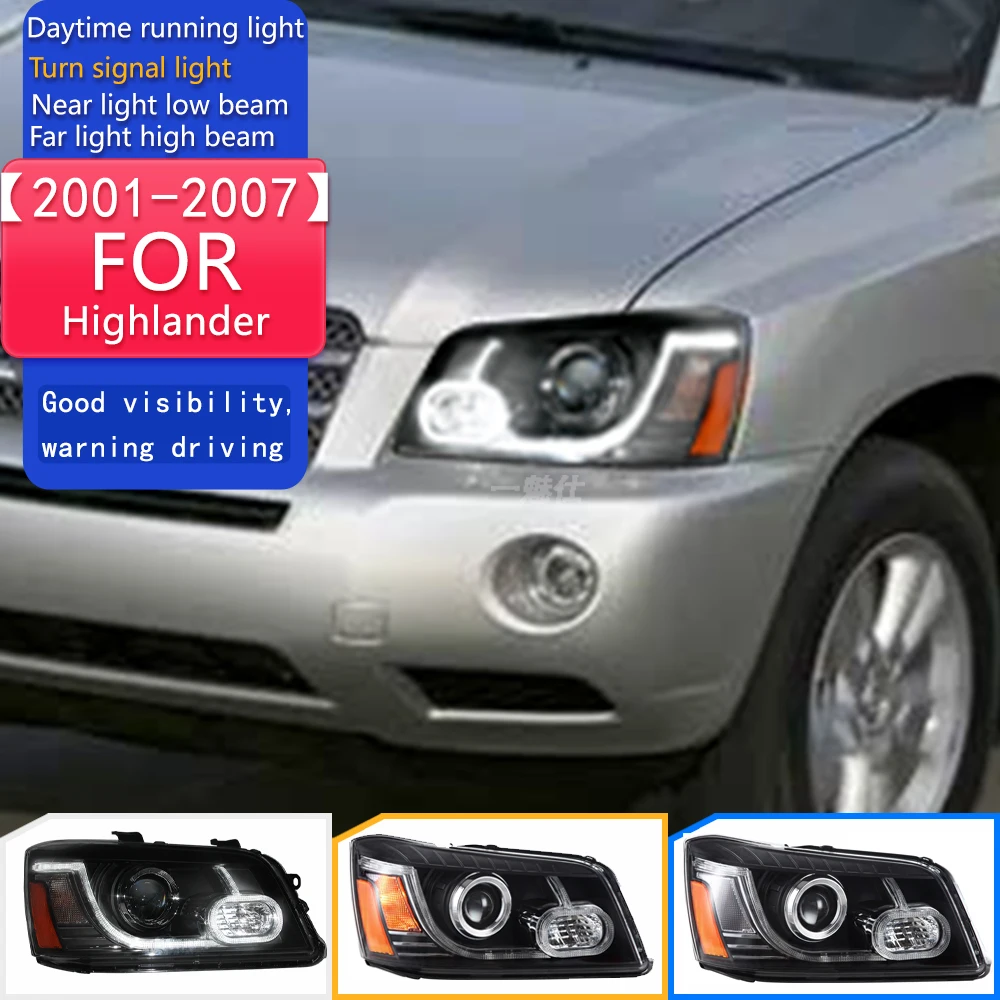 

2 шт. светодиодные фары для Toyota Highlander SUV 2001 2002 2003 2004 2005 2006 2007 линзы проектора автомобильные аксессуары США Тип