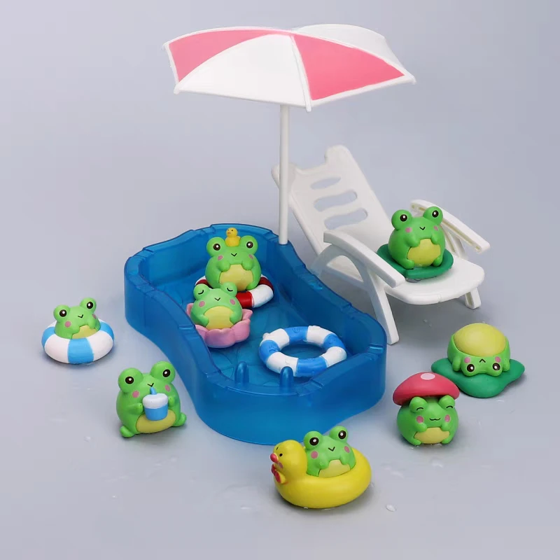 Micro Landscape Creative Summer Little Frog Doll Moss Gardening Decoration Accessories Desktop Miniature Ornament