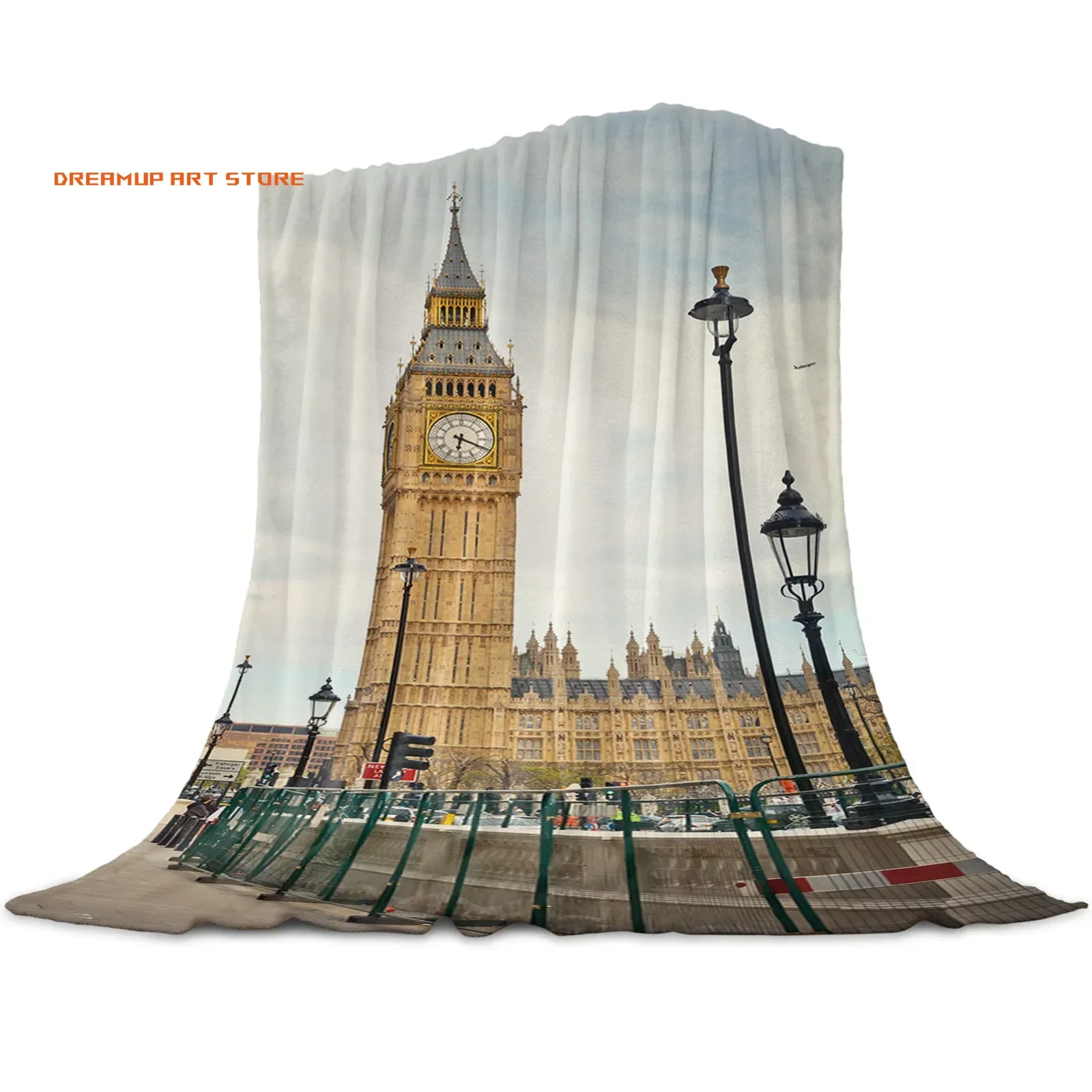 2026 London Telephone Booth Coral Fleece Blanket Winter Sheet Bedspread Sofa Bed Throw Light Thin Soft Warm Flannel Throw Blanke