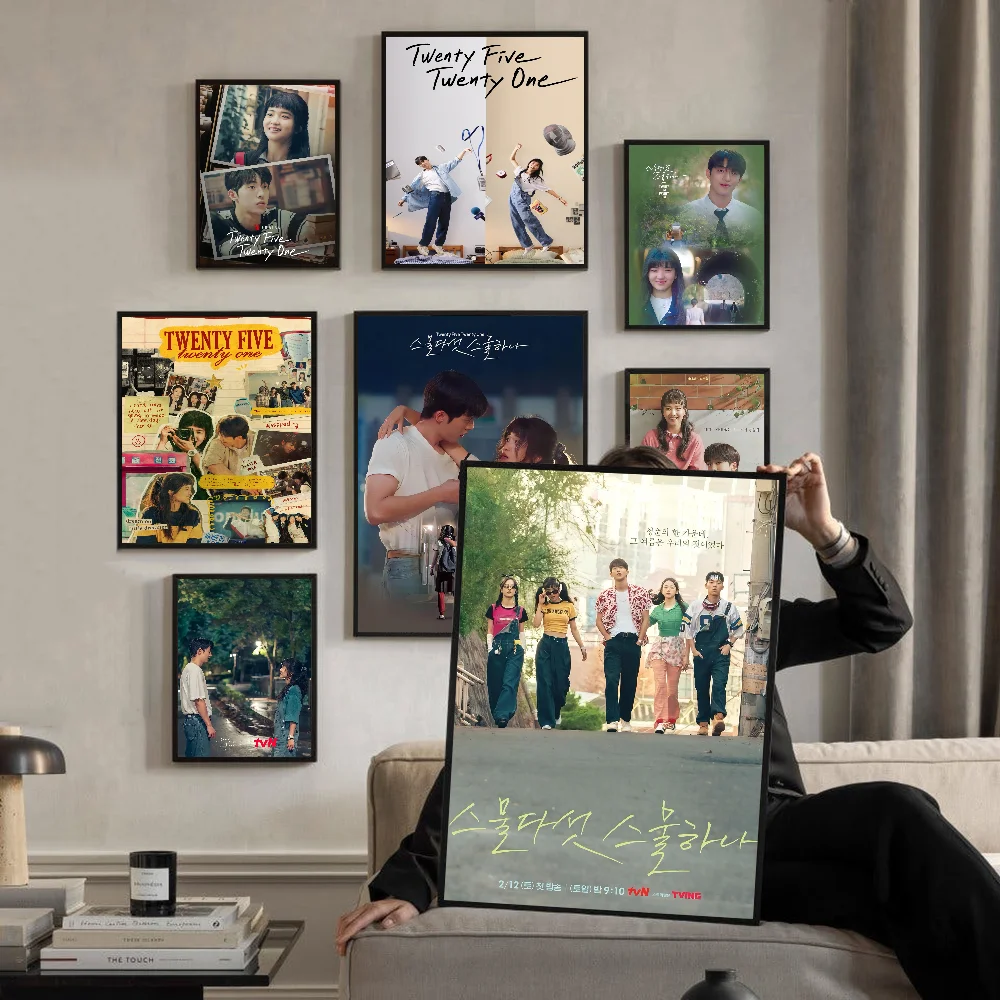 Корейский ТВ двадцать пять двадцать один белый бумажный постер винтажный декор для комнаты, бара, кафе, винтажная декоративная живопись Корейский ТВ двадцать пять двадцать один белый бумажный постер винтажный декор для комнаты, бара, кафе, винтажная декоративная живопись