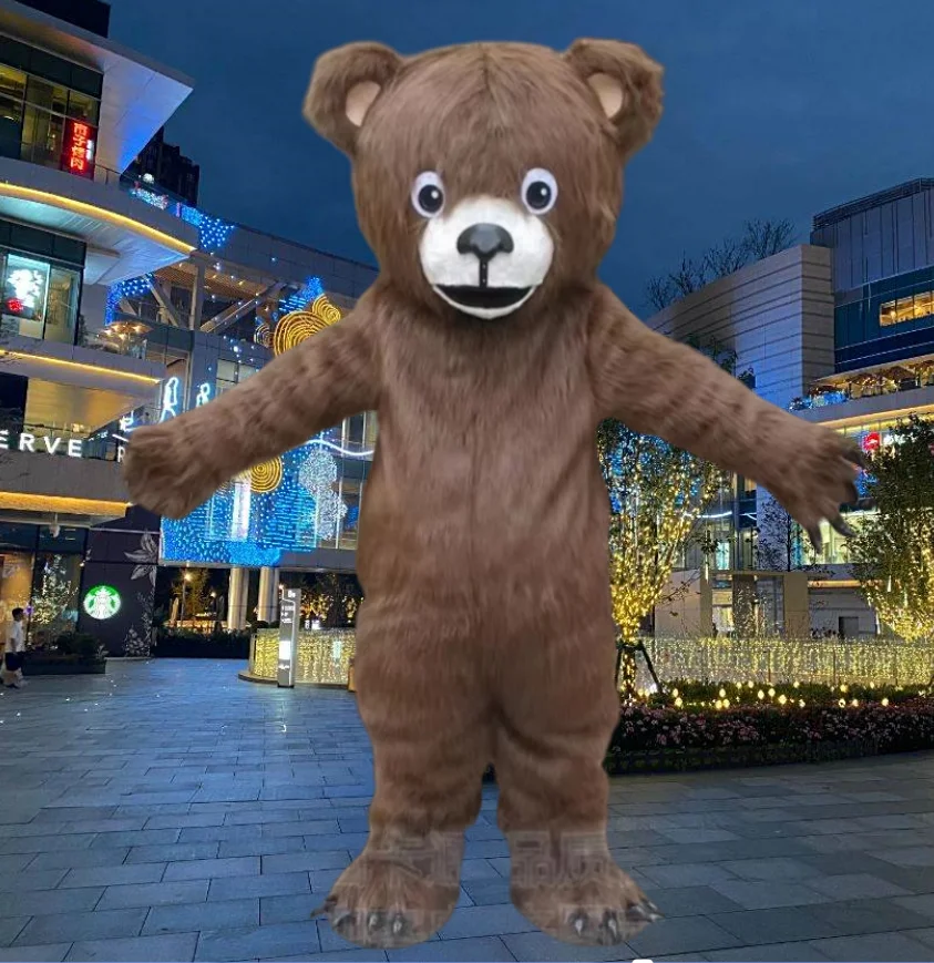 

Plush Brown Bear Mascot Costume Fancy Dress Halloween Events Party Advertising Foam Costumes
