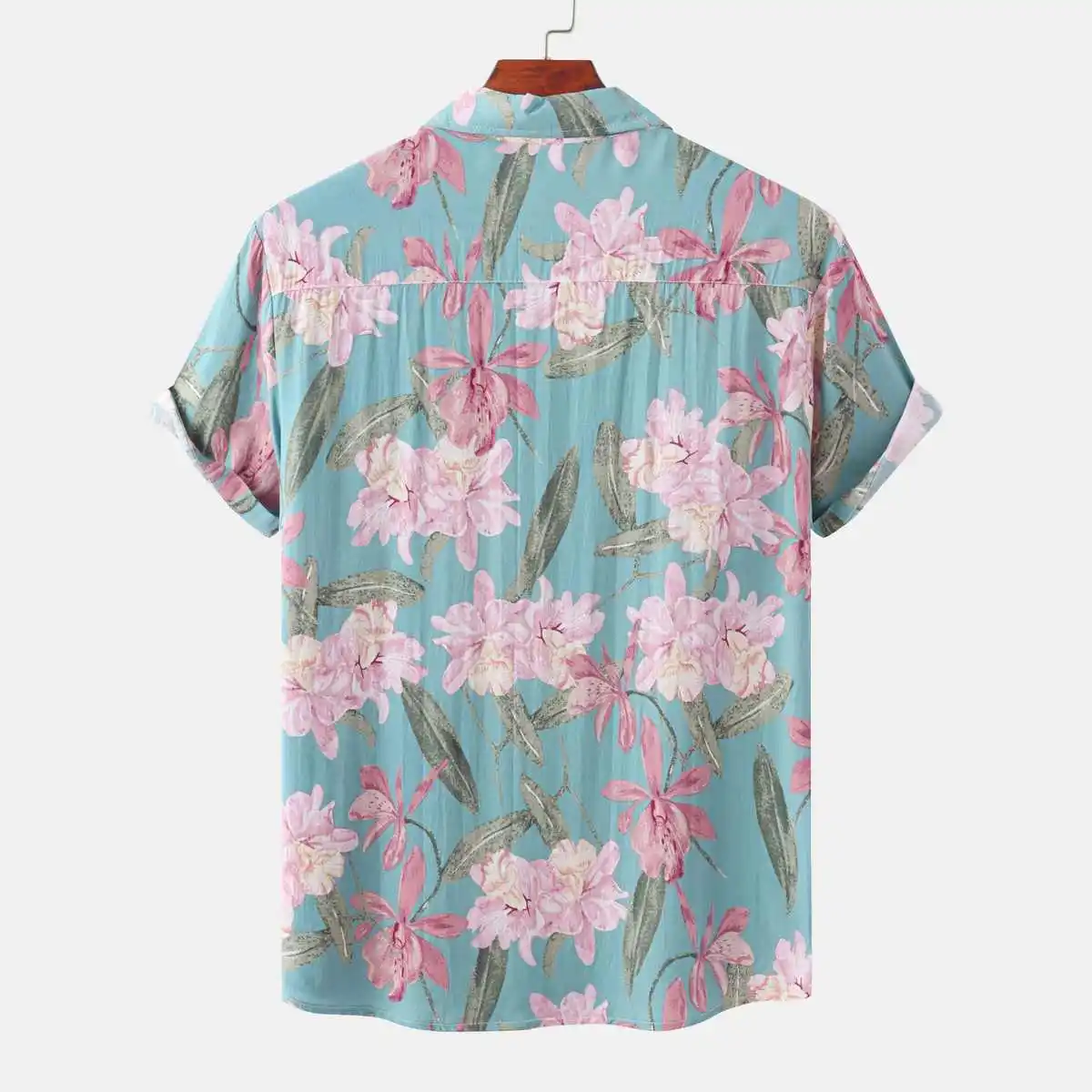 

Men's Floral Print ort Sve Beach irt Slim Fit Youthful Sle Sun Protection Cotton Material Breathable Moisture ng