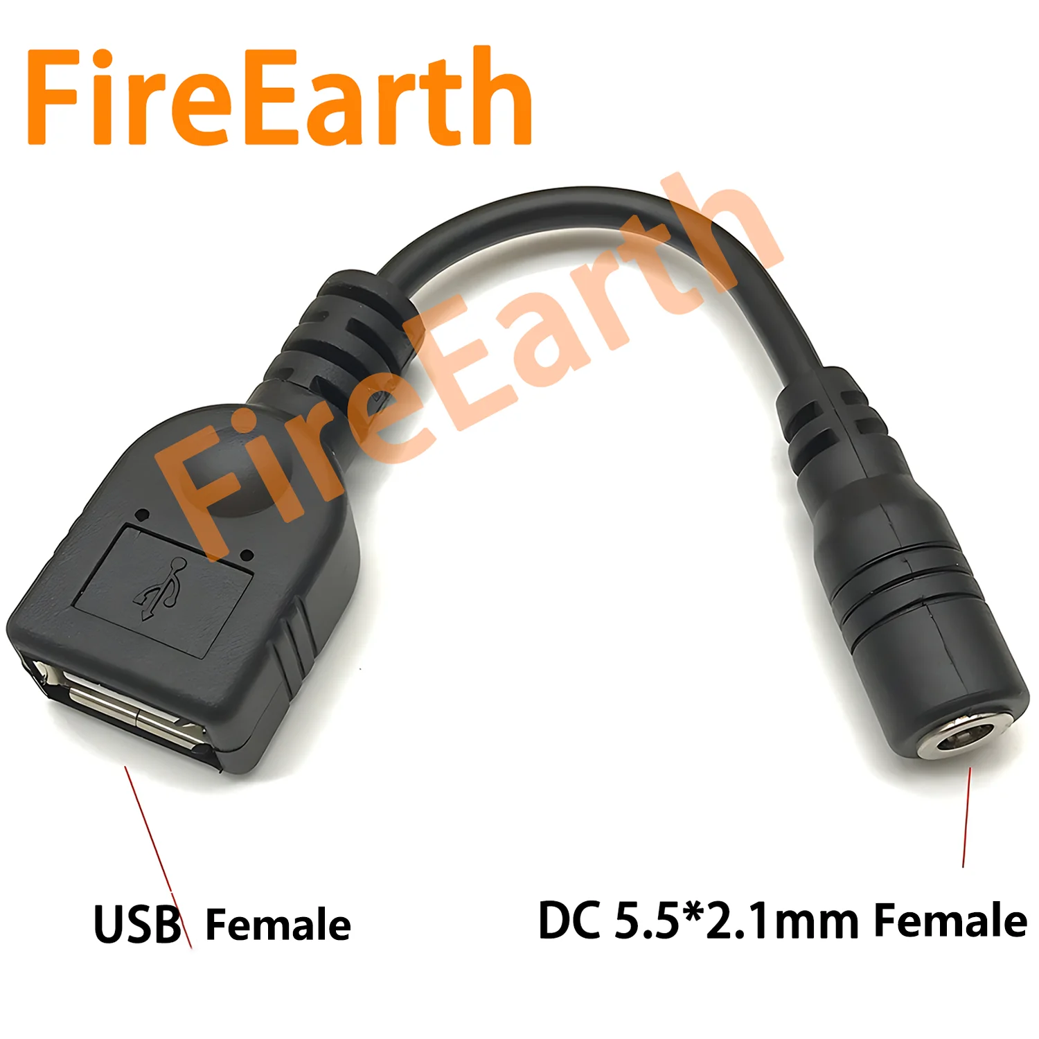 DC 5.5x2.5/5.5x2.1mm Female to USB-A Male Charger Adapter - Universal Power Converter Extension Cable for Car,Home,Office