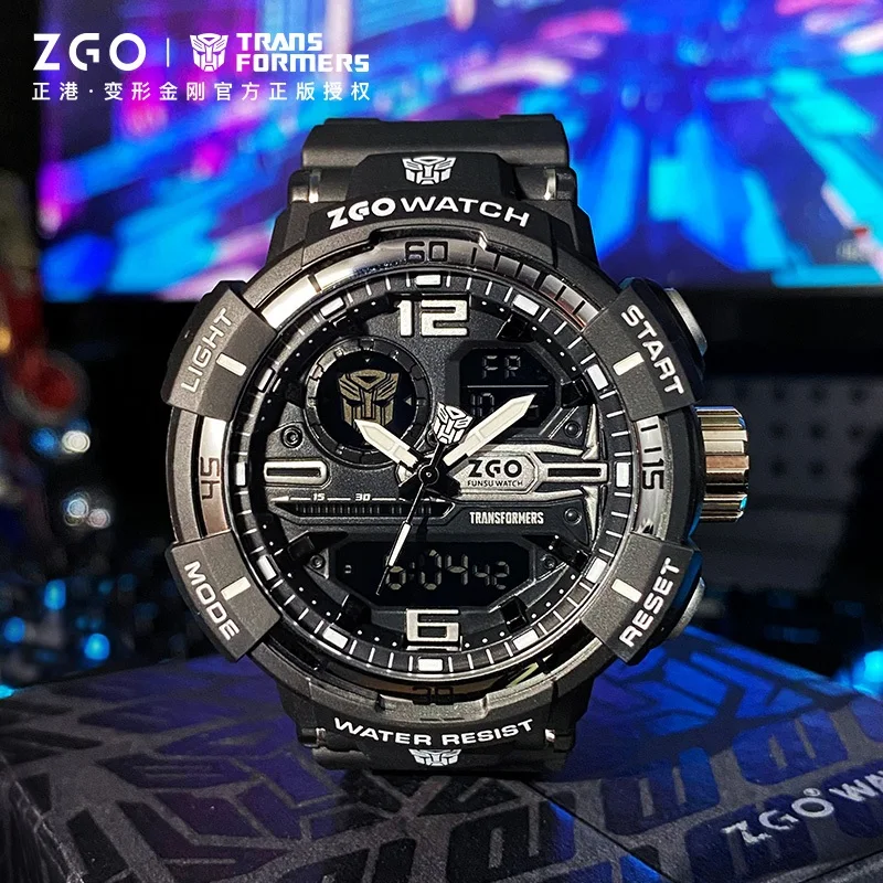 ZGO X Transformers relojes para niños pantalla LED cronoalarma doble reloj de pulsera de estudiante reloj de regalo para niños niño 8981 de regalo