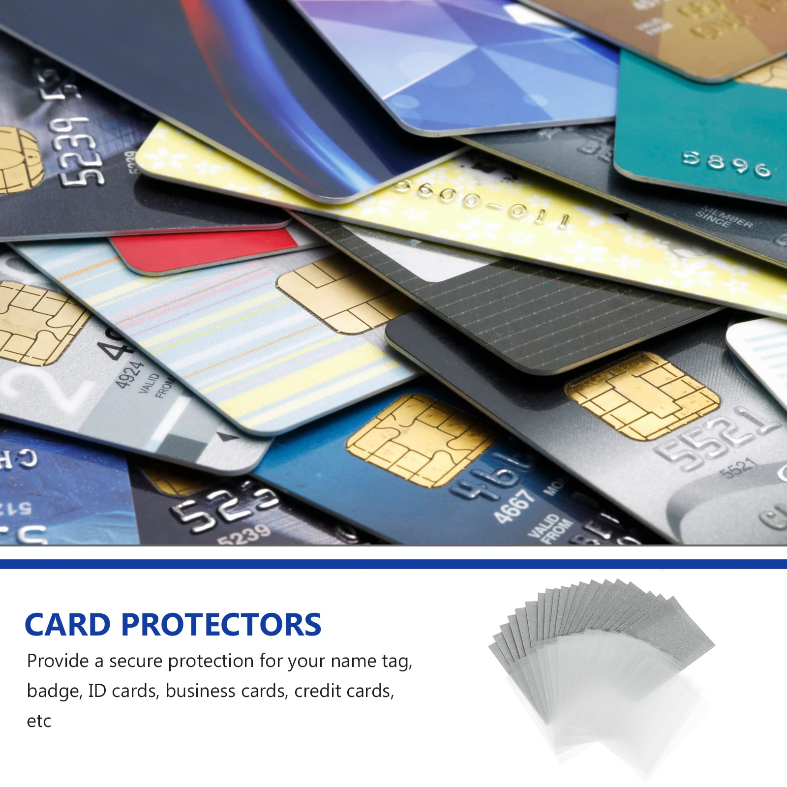 Защитные чехлы для фотокарт Прозрачные чехлы из ПВХ для удостоверений личности Визитные карточки Водонепроницаемые устойчивые к царапинам чехлы Дисплей для хранения