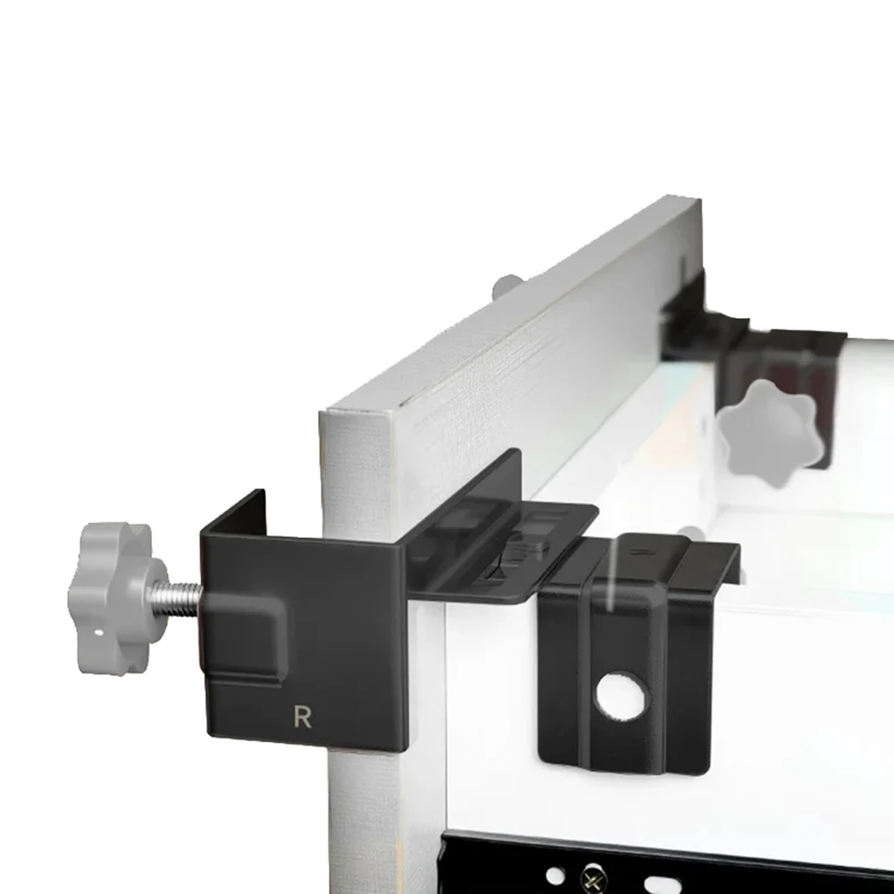 2 Pairs Adjustable Stainless Steel Drawer Clamp Set For DIY Furniture Assembly Cabinet Door Fixing Tool Black