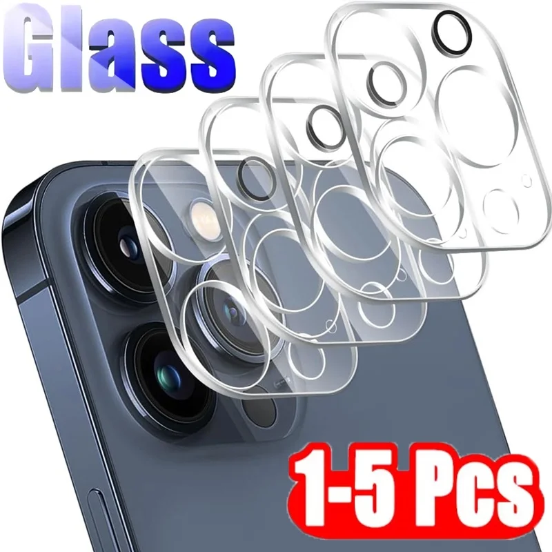 1-5 pezzi protezione per obiettivo fotocamera in vetro per Apple iPhone 14 15 16 Pro Max Plus pellicola in vetro temperato per schermo fotocamera per iPhone 13 Mini