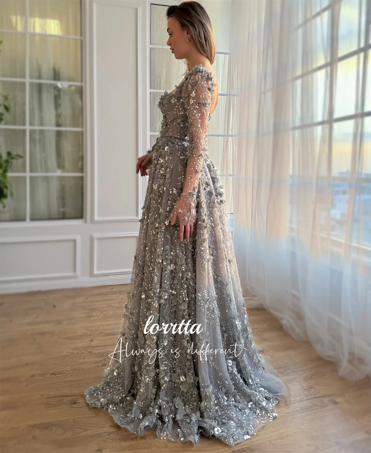 Lorrtta Line A Party Dress Black Ball Gown Luxurious Turkish Evening Gowns Gala Elegant Dresses 2024 Luxury Women Customized