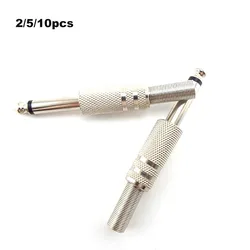 2/5/10pcs 6.35mm Male Mono channel Amplifier Plug adapter Connectors Monaural Jack Audio Cable Microphone accessories plugs B