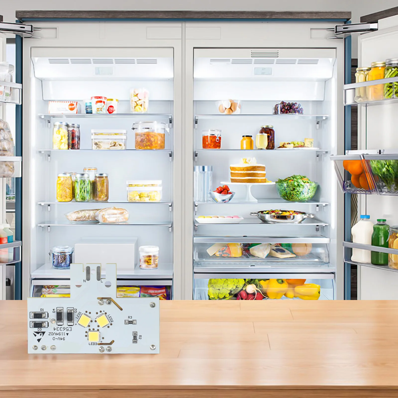 

Kitchen Lighting Refrigerator Lighting Soft Illumination Energy Saving Refrigerator Light Easy Installation Enhanced Visibility