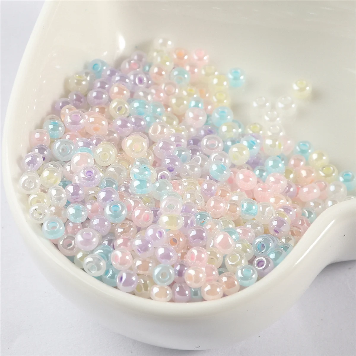 2mm/3mm/4mm Cream Uniform Round Glass Seed Bead Charm For Jewelry Making Ring Necklace Bracelet Beads Diy Accessories