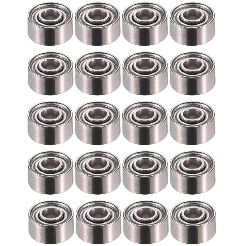 

20PCS 681XZZ 1.5x4x2mm Double Metal Shield Single Row Deep Groove Ball Bearings Silver Tone - Pack of 20