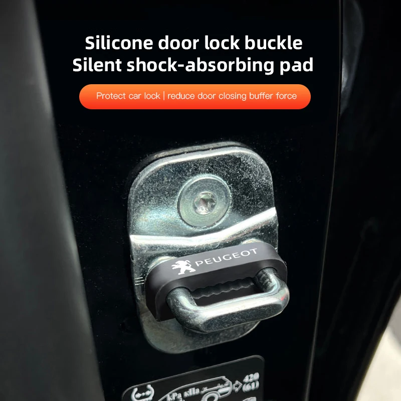 4Pcs Automotive Door Lock Shock Absorber Cushioning Silicone Shock Pad For Peugeot 208 3008 206 308 307 207 407 508 2008 5008