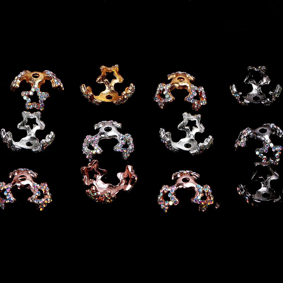 5pcs Hollowed Five-pointed Star Flower Cap For 16mm Ball Beads DIY Handmde Spacer Beads For Jewelry Making Beaded Pen 