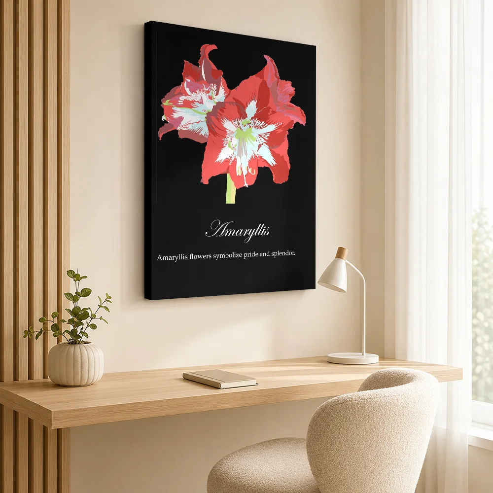 Amaryllis Canvas Poster Personalized Photo Botanical Floral Wall Paintings Decoration for Dining Room Home Gift for Collectors