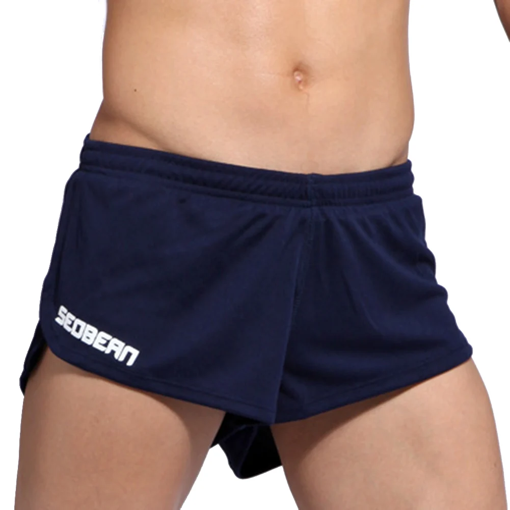 Men Fitness Sport Shorts Summer Casual Breathable Trunks Low-Waist Solid Color Homme Wear Men\'s Clothing Short Pants