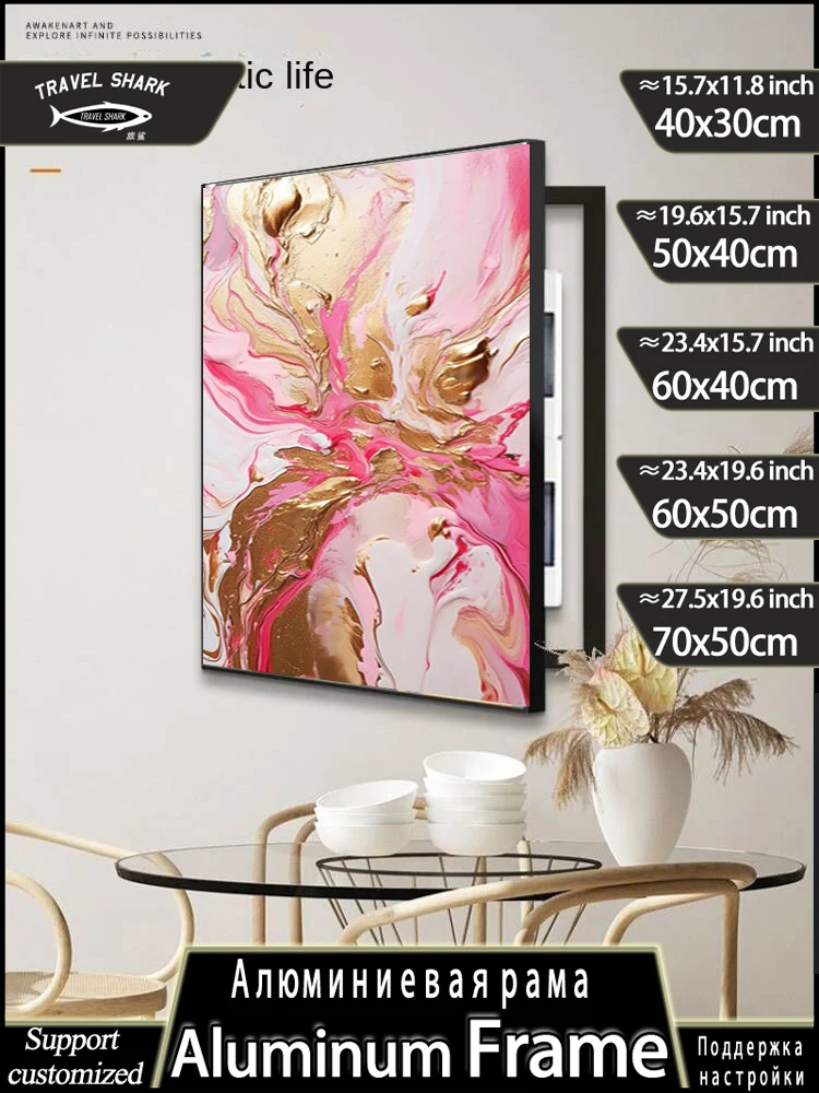 Travel Shark  Home Decorative Hanging Paintings of Meter Box Cover With Metal Frame Home Living Room Decor Poster Mural