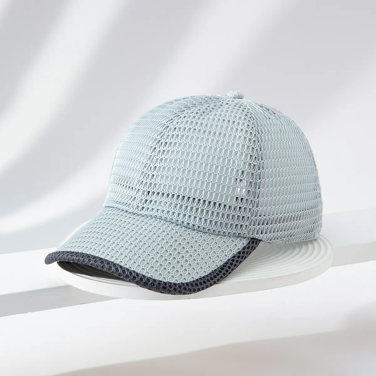 Summer light breathable hollow square mesh baseball cap outdoor all-match adjustable cap