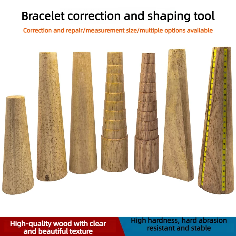 DIY Jewelry Tool Solid Wooden Bracelet Rod - Professional Bangle Shaping & Restoration Accessory for Gold/Silver Jewelry