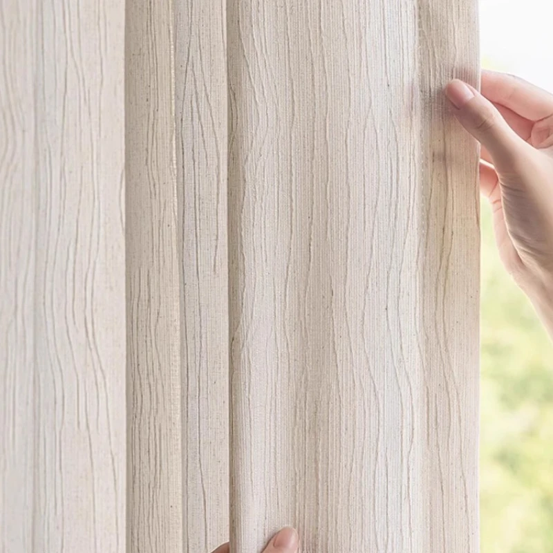 Cortinas de Gasa Fu Feng, Impermeables, Estilo Retro, Gasa Jacquard, Gasa de Lino, Cortinas de Lujo para Sala de Estar, Comedor, Dormitorio