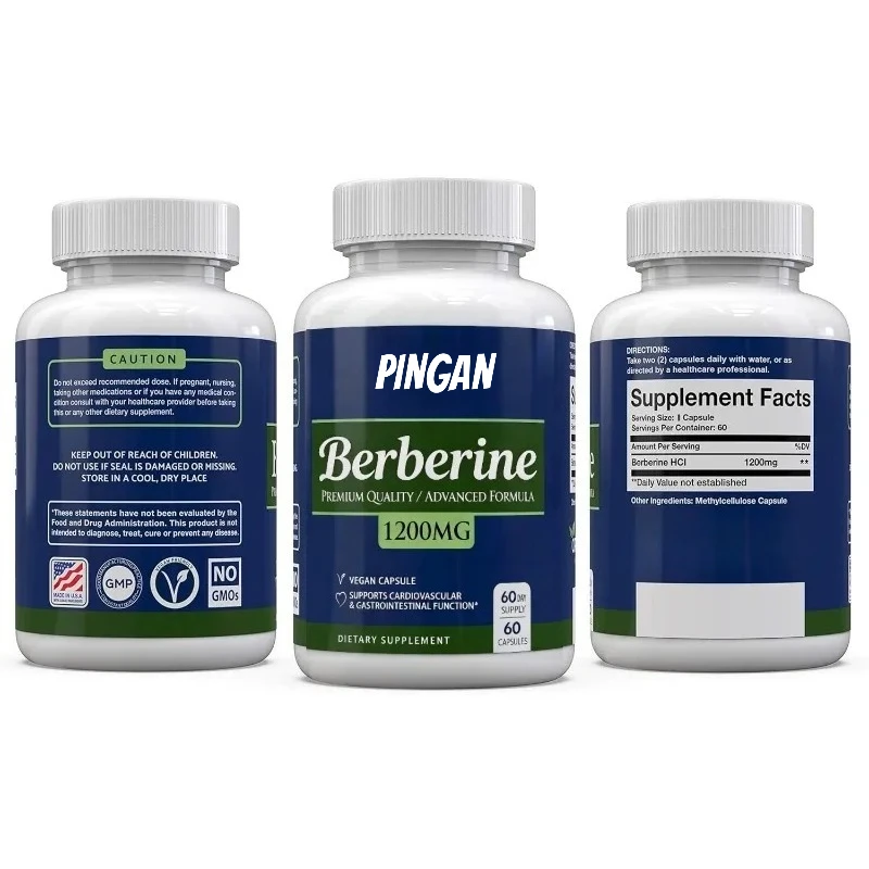High Quality Berberine Hydrochloride Supplement -1200mg Berberine Per Serving -60 Capsules of Pure Vegetarian Capsules