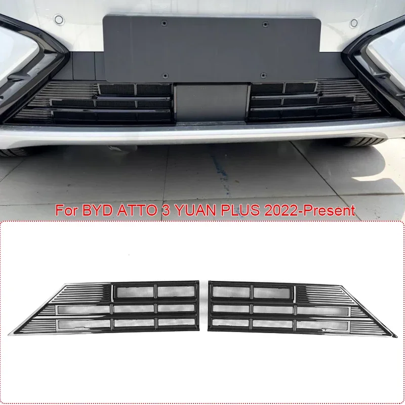 Car Modify Front Buckle Insect Proof Net Front Bumper Center Intake Grille Cover Accessor For BYD ATTO 3 EVO YUAN PLUS 2022-2026