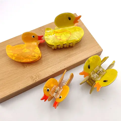 Pince à cheveux en forme de canard Cole jaune, nouveau Design créatif, pinces à cheveux en acrylique, accessoires pour femmes et filles