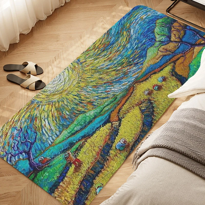 Bedroom Rug D-Van D-Gogh Art Carpet for Kitchen Living Room Bath Hallway Foot Mat Slip-resistant Custom Doormat Entrance Door