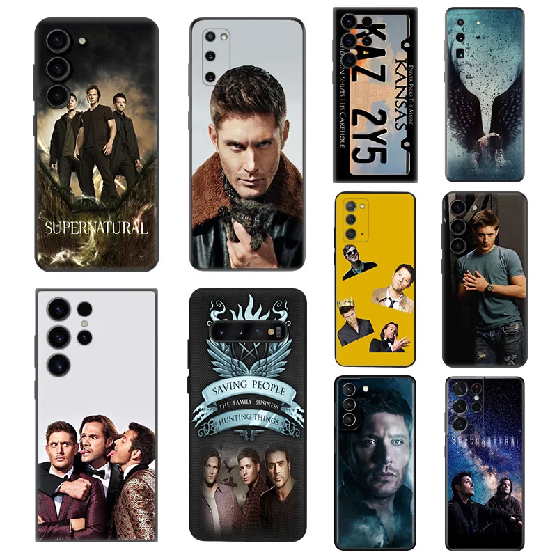 Sam Supernatural Silicone Black Phone Cases for Samsung Galaxy S23 Ultra 5G S22 S21 S20 FE Plus Note 20 10 9 8 S10 E Lite Cover