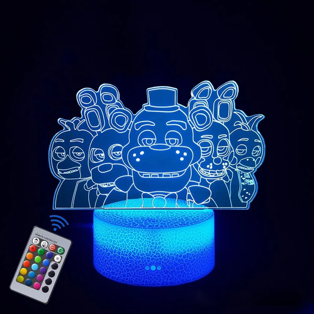 3D Night light Illusion Lights Five Nights Game Cute Night Lights 16 Color Changing Bedroom Decorations Children\'s birthday gift