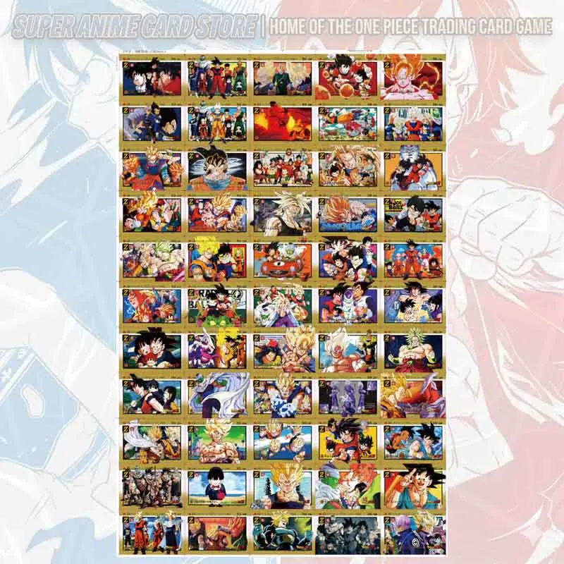 Japanese Anime Dragon Ball Diy Homemade Plaid Flash Cards Son Goku Bulma Chichi Frieza Trunks Broli card set Collectible Card