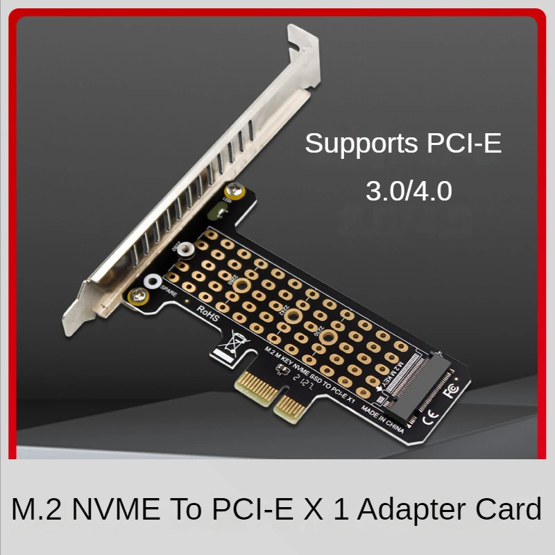 

M.2 NVME SSD To PCIe X1 Adapter Extended Card PCI-E 1x M-Key M2 Expansion Riser Cards for 2230/2242/2260/2280 Support Pcie 4.0