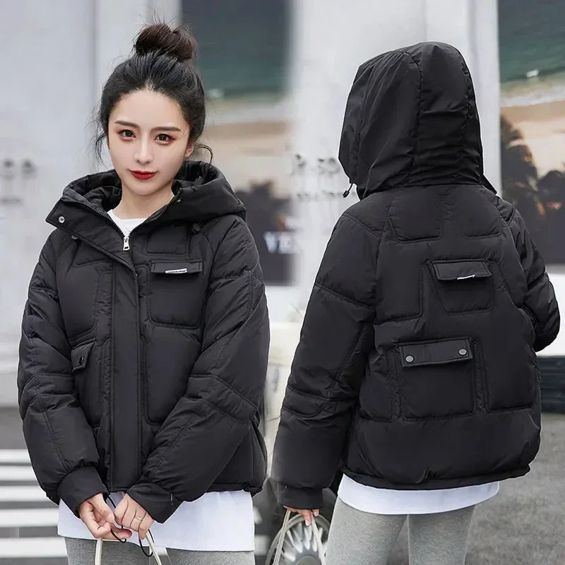 

2022 New Women Winter Down Padded Jacket Women's Hooded Cotton Coat WarmThick Loose Parkas Coat Female Outwear Winter Jacket