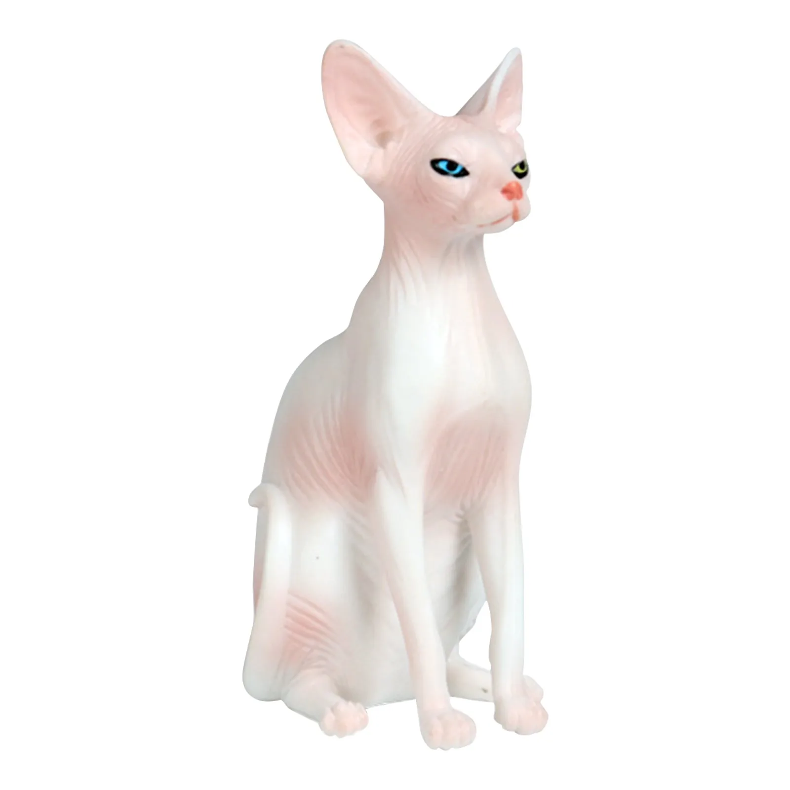 Cute Hairless Cat Model Miniature Hairless Cat Model Sphynx Statue 1.8x1.4 X 3.4in Vivid Sphynx Cat Animal Figure For Home