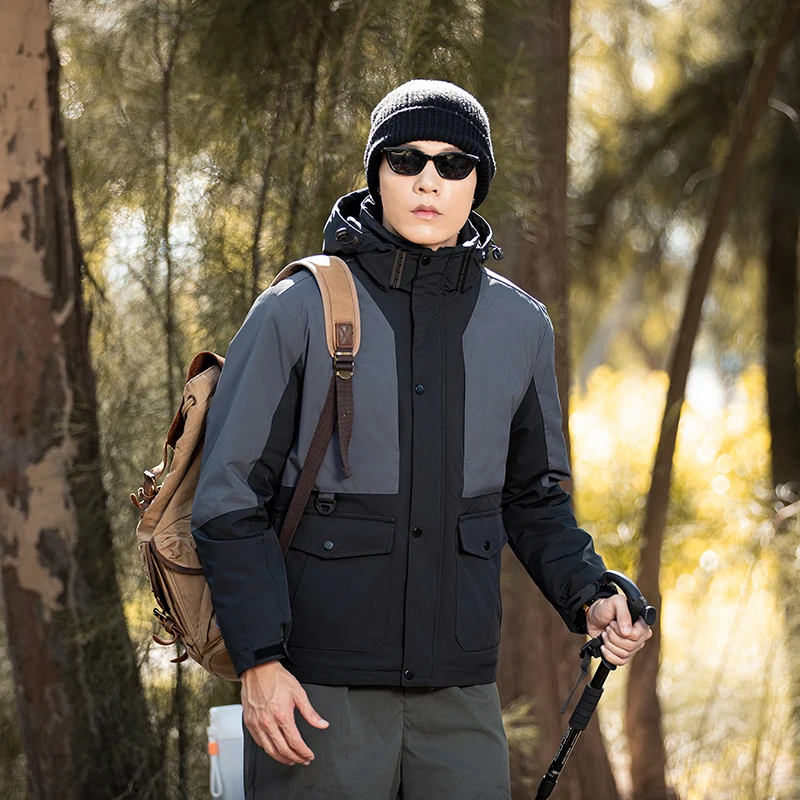 

Мужские толстые и теплые уличные хлопковые парки, бархатные мужские свободные и повседневные куртки большого размера, осеннее и зимнее походное треккинговое пальто