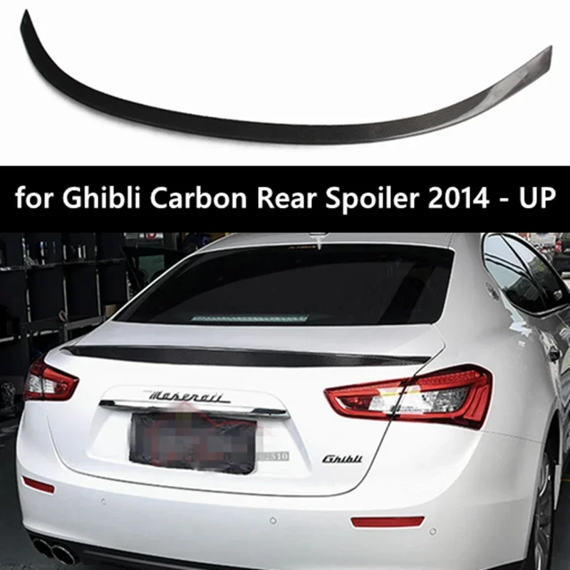 For Maserati Ghibli Carbon Fiber rear spoiler Rear trunk wing Gloss Black Novitec Style for Ghibli Carbon Rear  2014 - UP