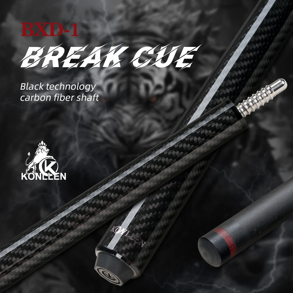 

KONLLEN Break cue Pool cue Stick 13mm Tip Carbon Fiber Shaft Punch Cue 58" Stick 1/2 spint Billiard Cues