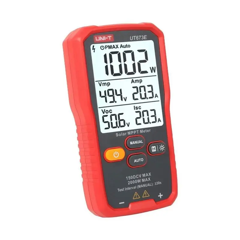 AT44-UNI-T UT673E Solar Panel Tester PV Module 2000W Maximum Power Tester PV Panel Tester For Vmp Imp Voc Isc Test