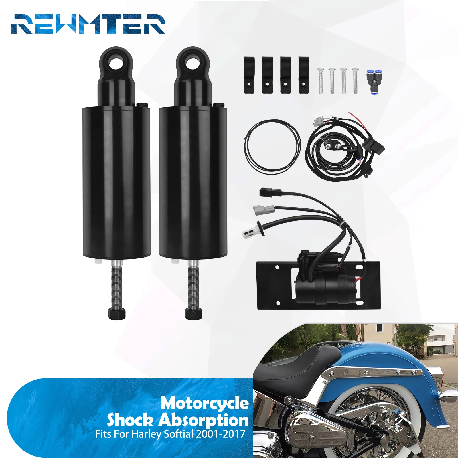 Motorrad-Hinterachs-Luftfederungssystem Luftfederungskit für Harley Softail 2001-17 Fat Boy Breakout Heritage Standard