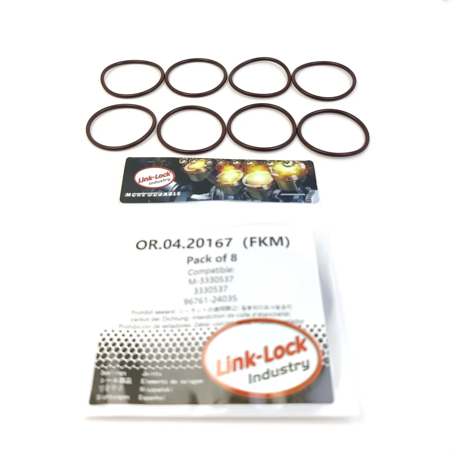 LINK-LOCK 8PCS OR.04.20167 FKM Viton Sealing O-Ring Kit of Water Pump M-3330537 3330537 96761-24035 for CUMMINS for TOYOTA
