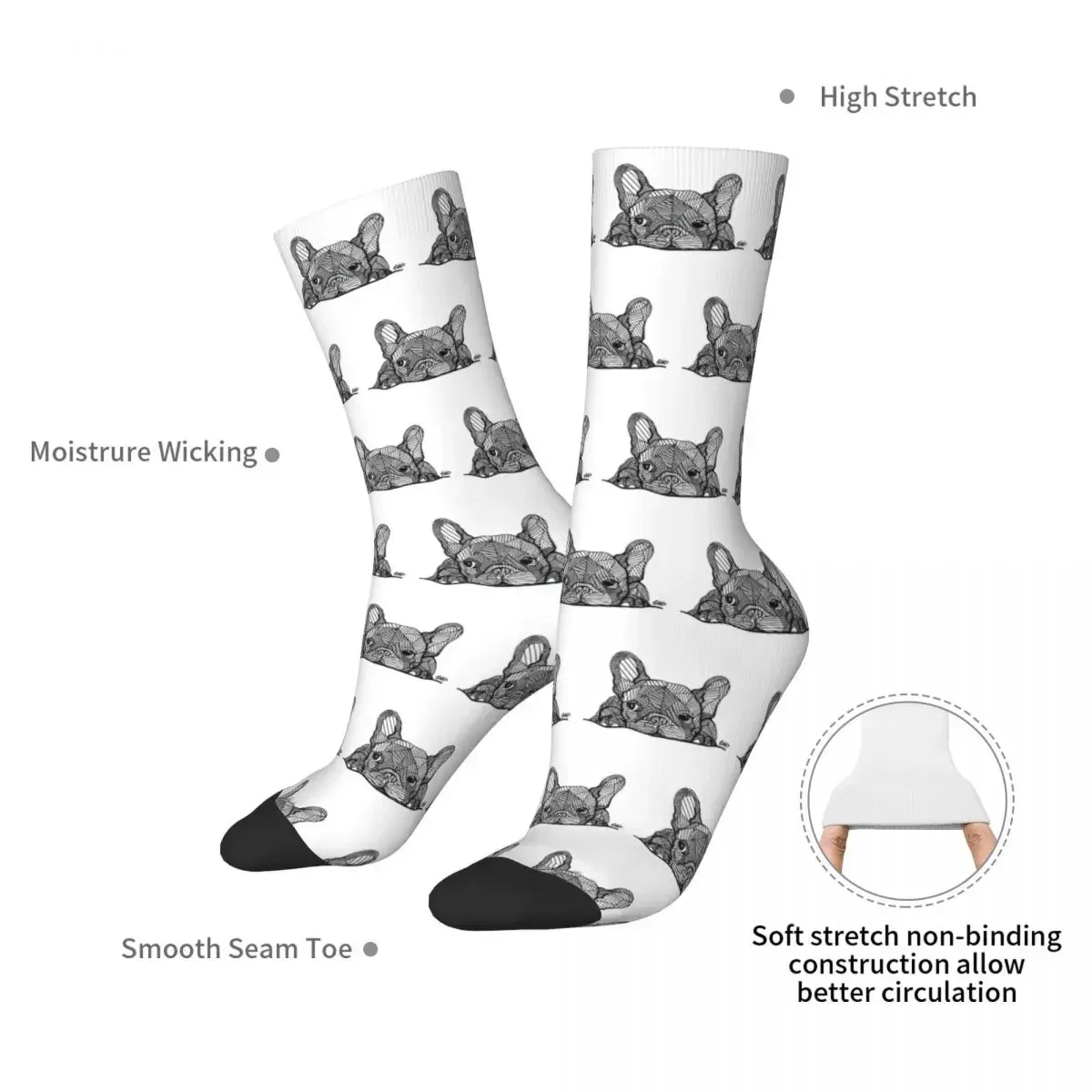 French Bulldog Puppy Socks Harajuku High Quality Stockings All Season Long Socks Accessories for Unisex Birthday Present