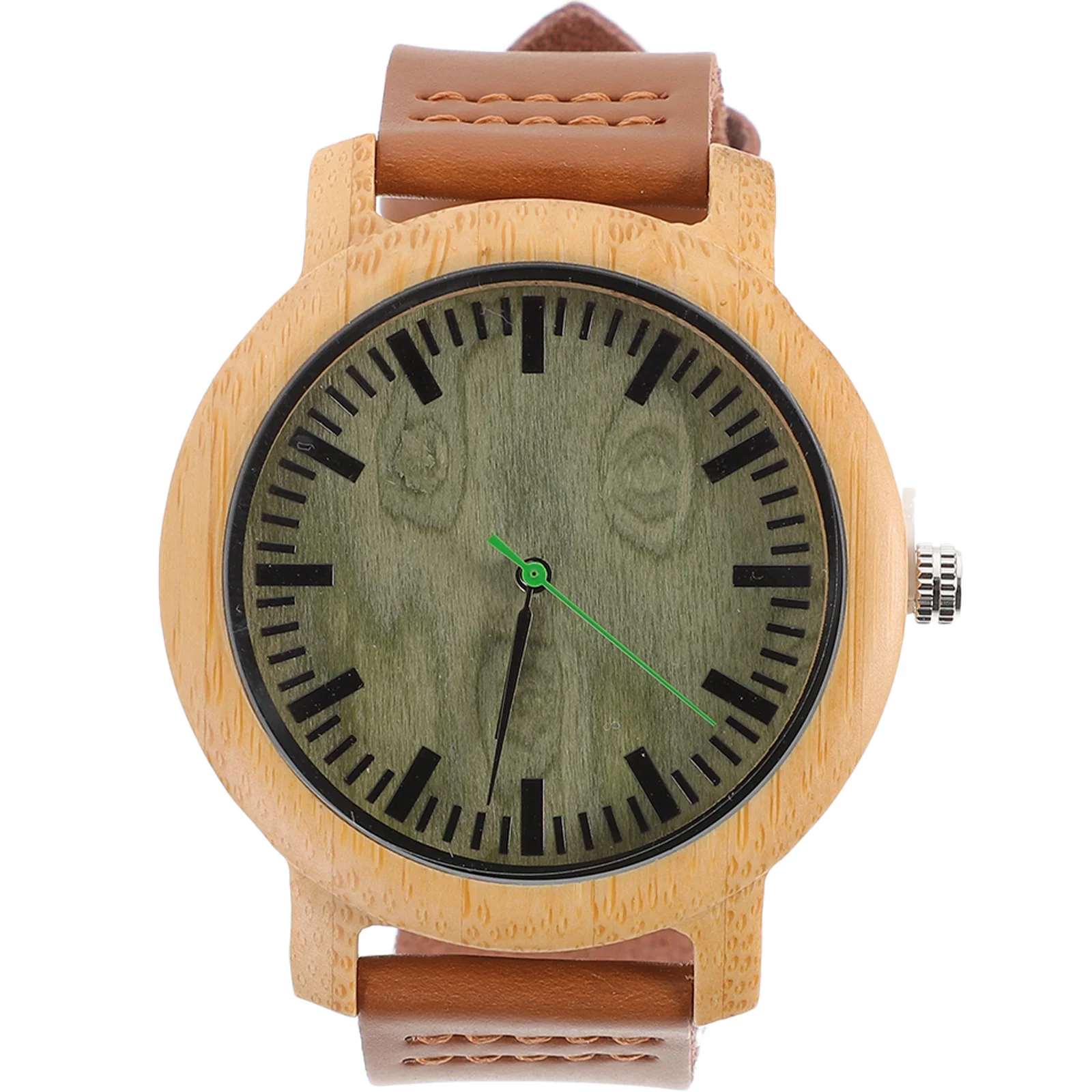 

1Pcs Vintage Casual Wood Watch Lightweight Bamboo Strap Wristwatch for Men Elegant Fashion Gift