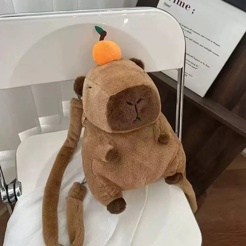 Plecak Pluszowy Kapibara Kawaii Modny Pluszak Torba Futrzana Torba Dziecięca Torba na Ramię Mini Plecaczek Prezent dla Dziewczyny