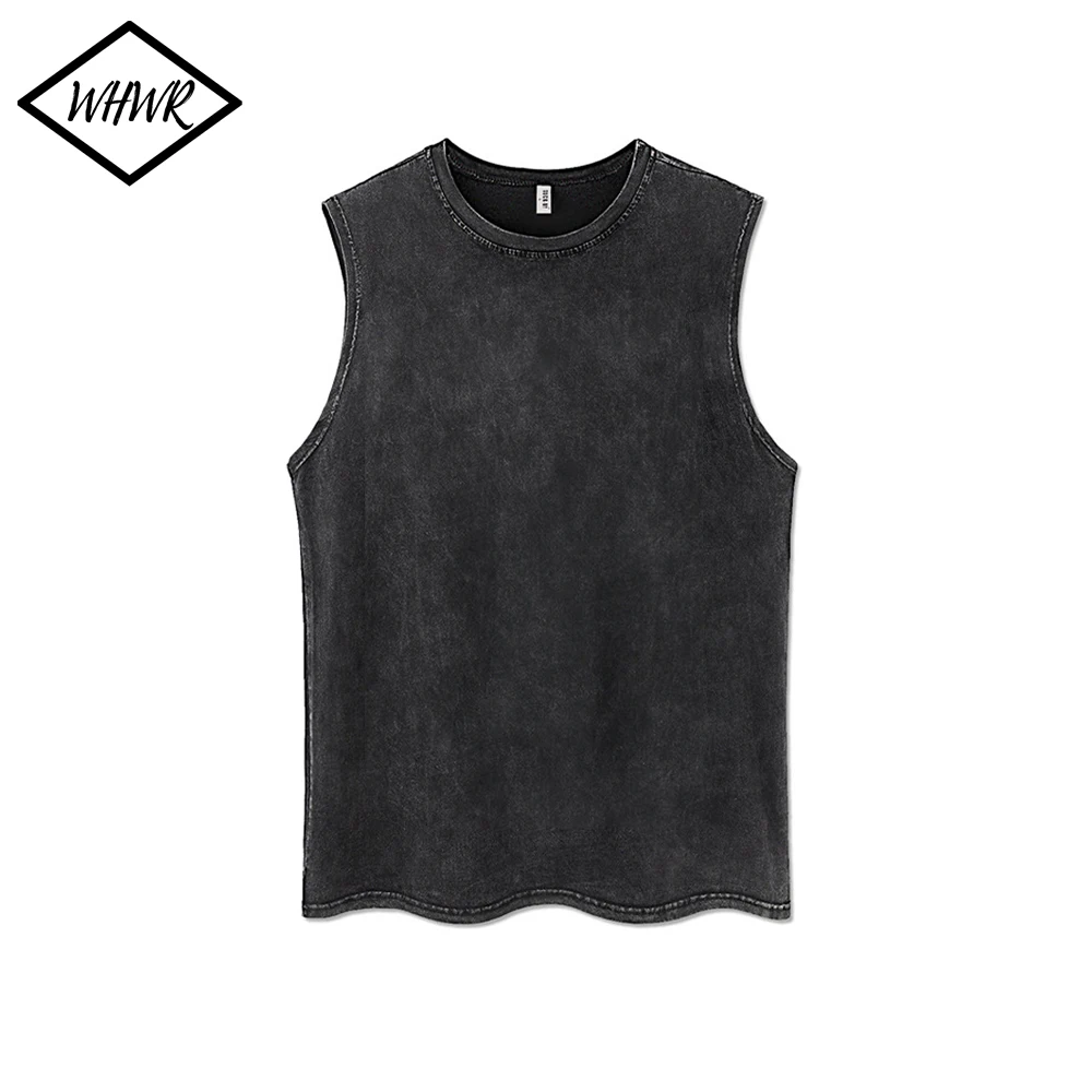 Men's Vintage Tank Tops Summer Sleeveless T-Shirts For Men Washed Vest Streetwear Oversized Vest Tees Clothing