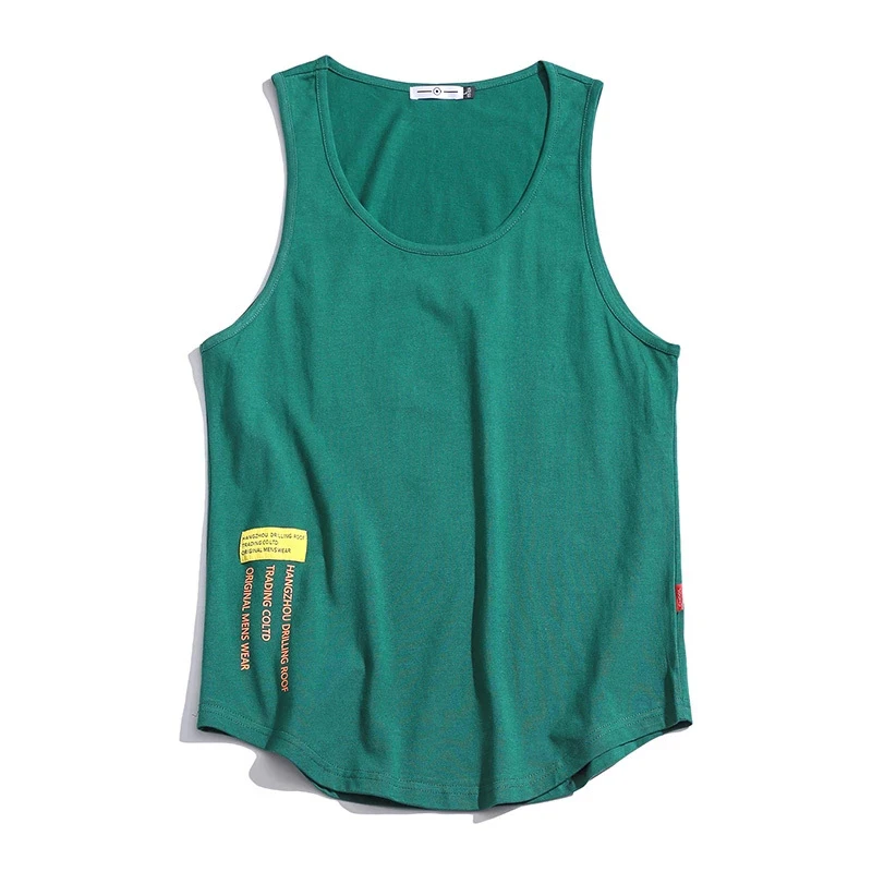 100% Cotton Gym Tank Top Men Casual Loose Oversized Fitness Summer Mens Beach Singlet Japan O-neck Bodybuilding Workout Tanktop