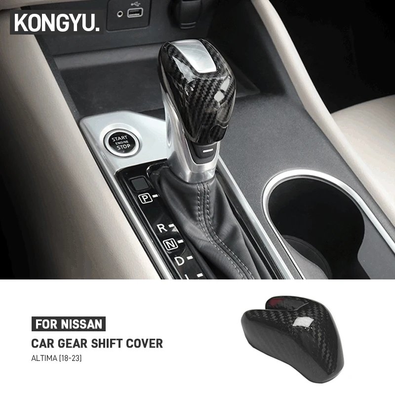 

For Nissan Altima 2018-2023 Real Carbon Fiber Car Central Control Gear Shift Knob Head Trim Cover Stickers Interior Accessories