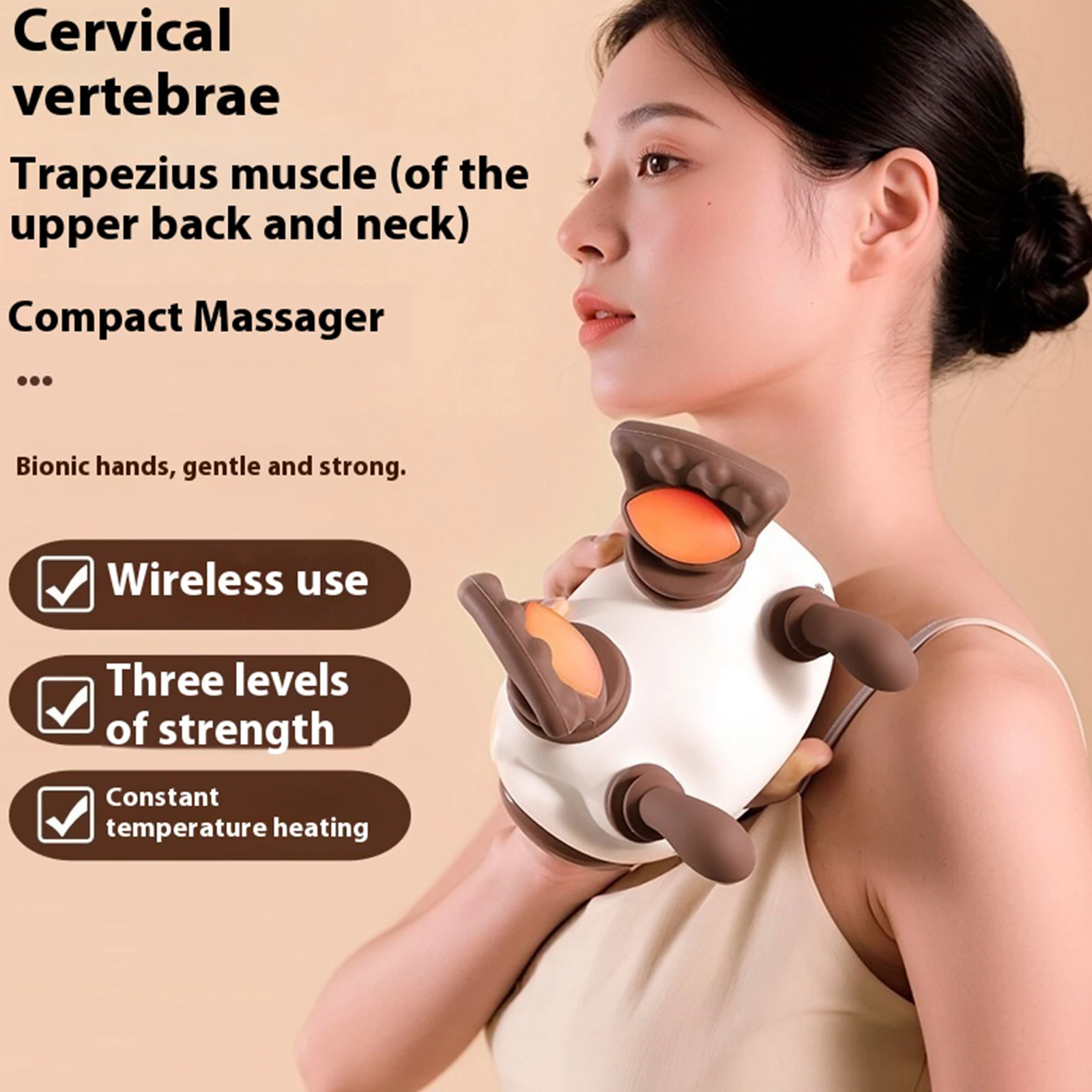 

Neck Shoulder Massager Deep Tissue Shiatsu Electric Massager Rechargeable Kneading Massager for Dad Mom Fatigue Relief Muscle