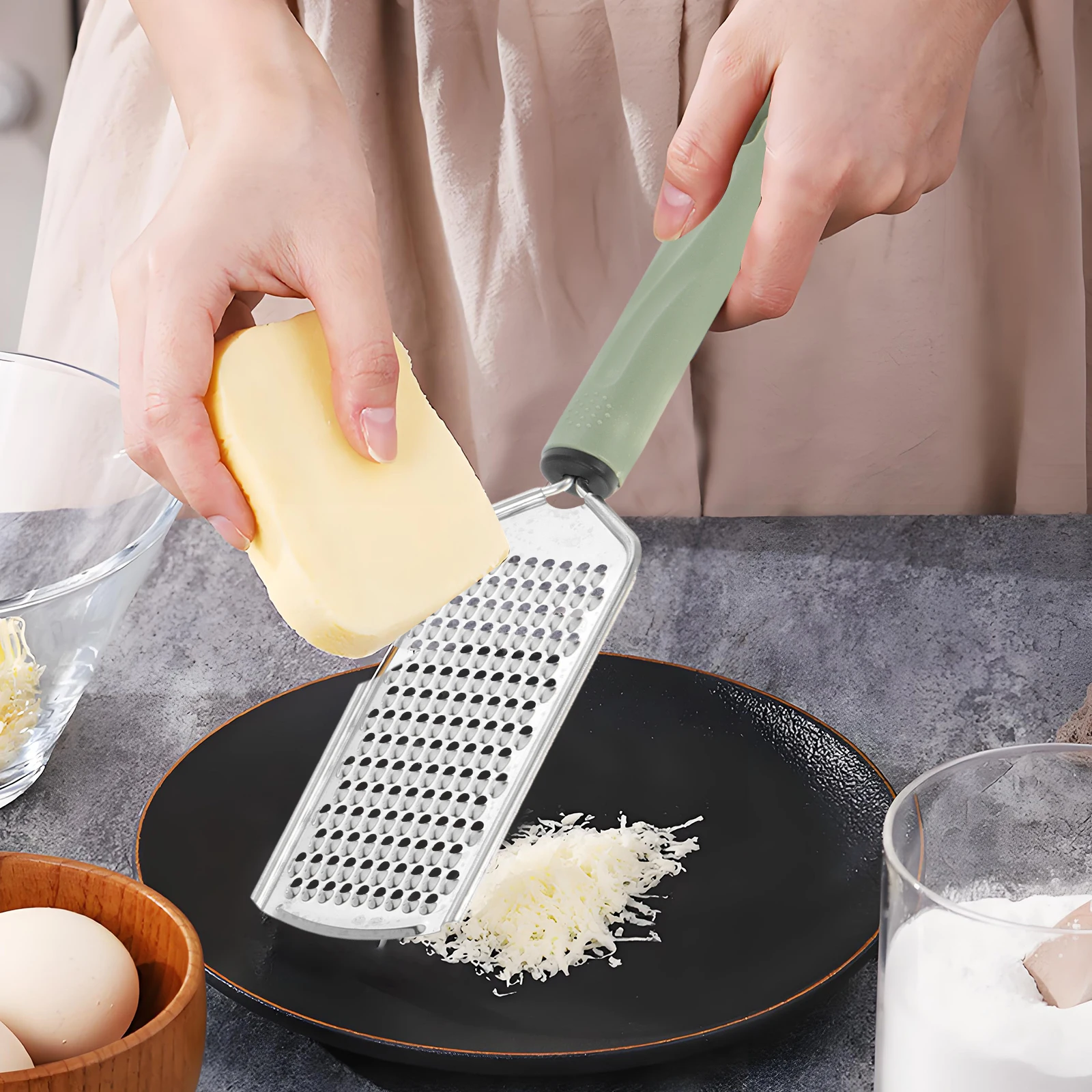 

3pcs Cheese Grater Vegetable Chopper Stainless Steel Handheld Bow Shaped Potato Shredder Lemon Zester Garlic Kitchen Gadgets