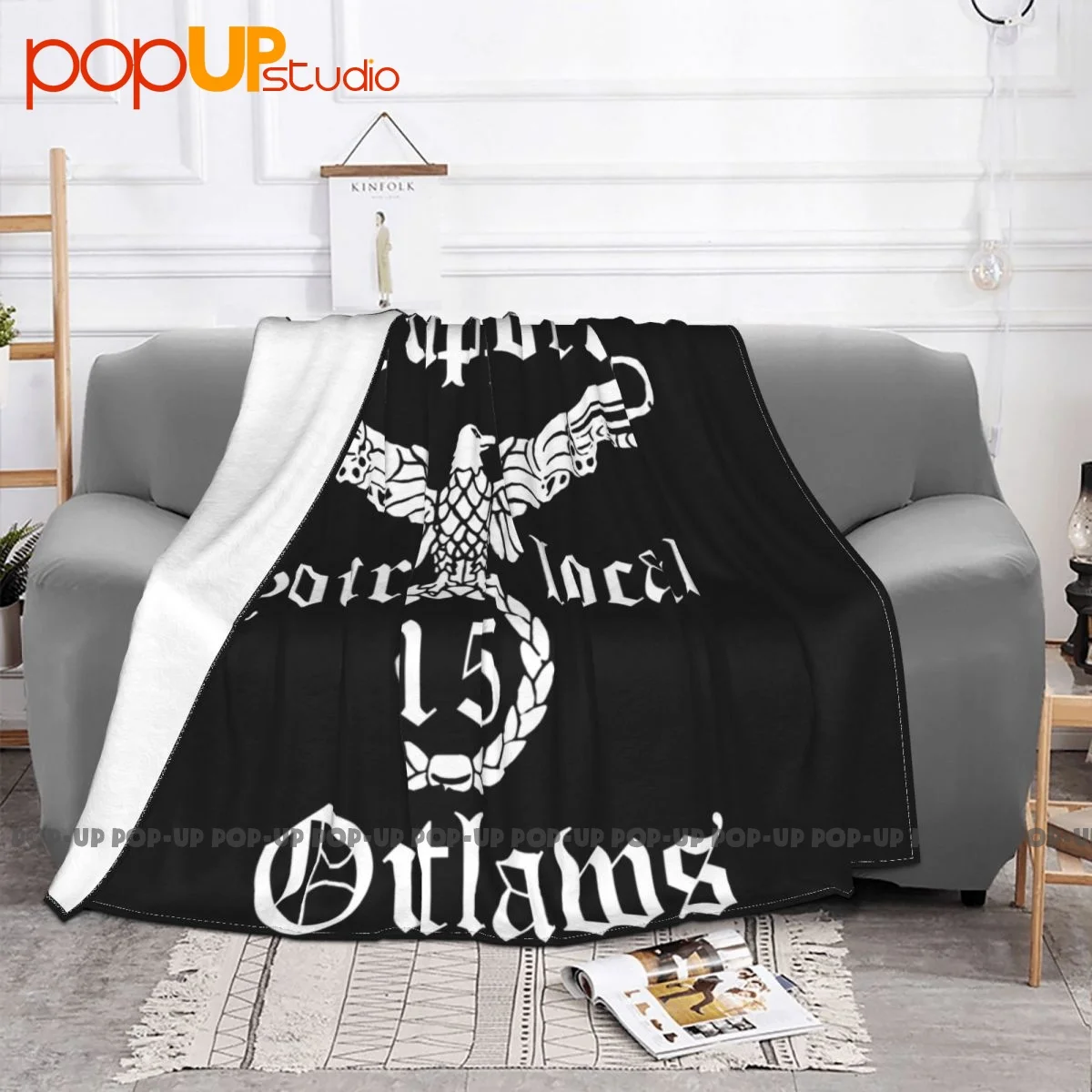 Supporta i tuoi outlaw locali Biker Motorcycle Mc coperta Velvet Classic Nap coperta biancheria da letto da viaggio lavabile in lavatrice